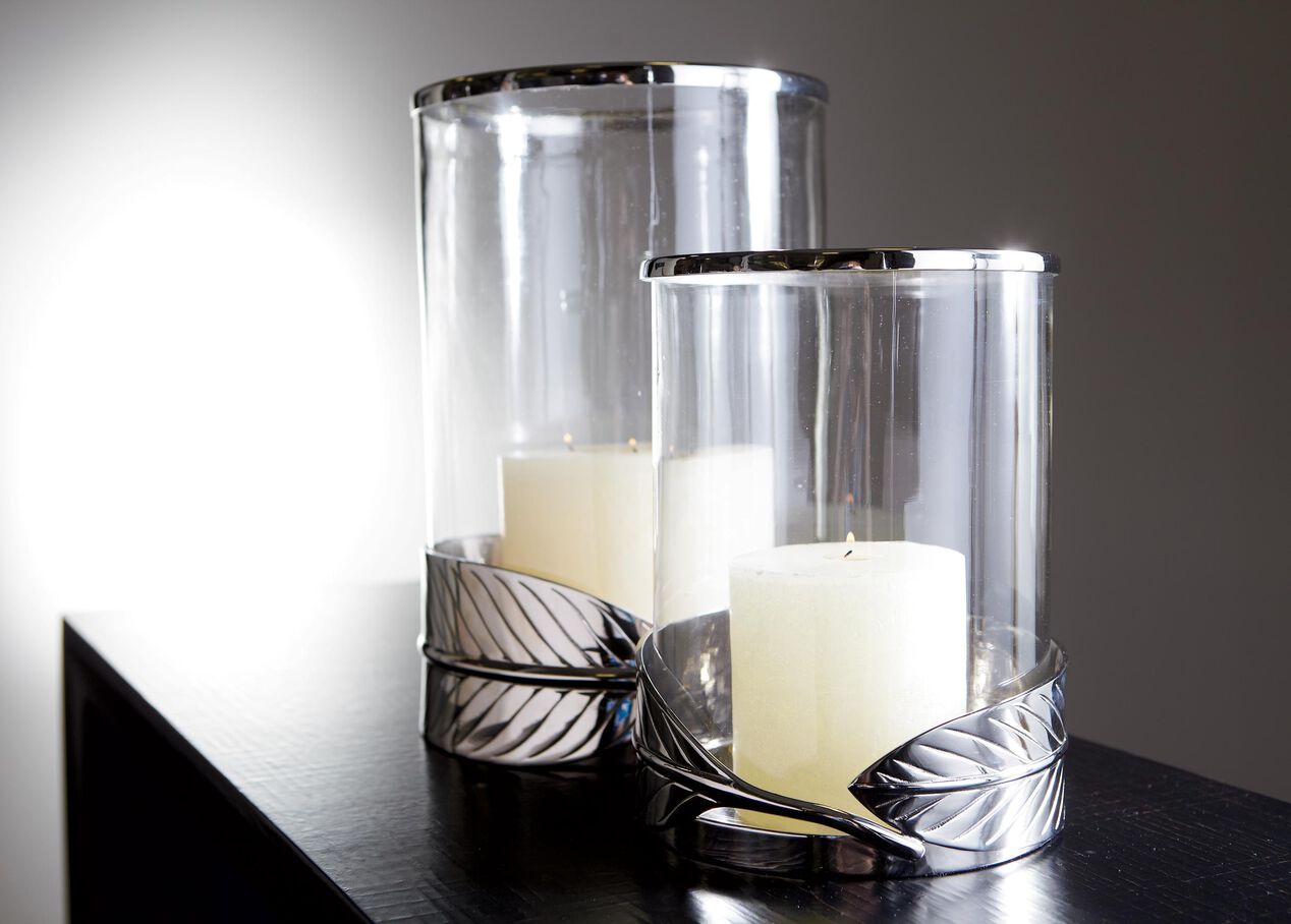 Leaf Hurricane, Silver Candle Holders