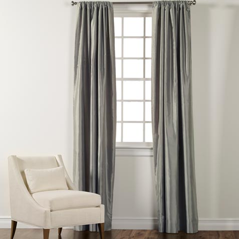 Mineral Satin Dupioni Rod-Pocket Panel | | large Mineral Satin Dupioni Rod-Pocket Panel , , large