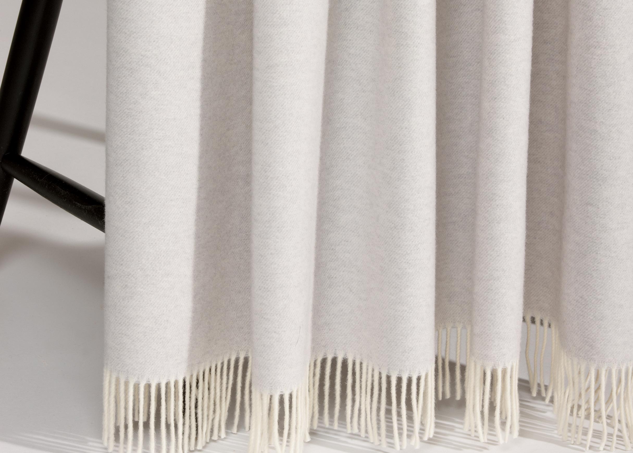 Merino Wool Throw, Mist Grey Throws Ethan Allen