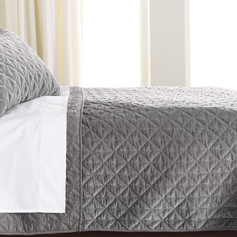 Gresham Graphite Velvet Full/Queen Coverlet | | large Gresham Graphite Velvet Full/Queen Coverlet , , large