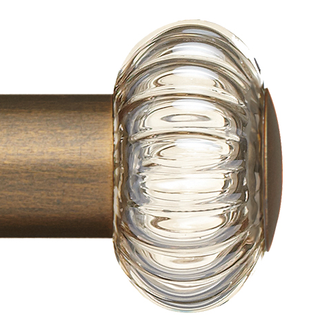 Elm Smoke Glass Finial, Rose Gold | | large Elm Smoke Glass Finial, Rose Gold , , large