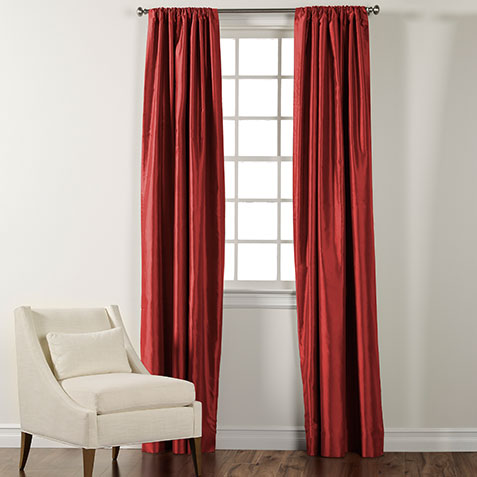 Sunset Satin Dupioni Rod-Pocket Panel | | large Sunset Satin Dupioni Rod-Pocket Panel , , large