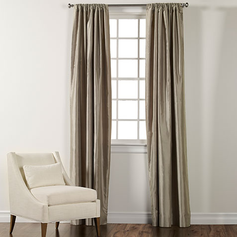 90" Mist Satin Dupioni Rod-Pocket Panel | | large 90" Mist Satin Dupioni Rod-Pocket Panel , , large