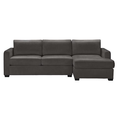 Spencer Track-Arm Build-Your-Own Leather Sectional, 24"D image