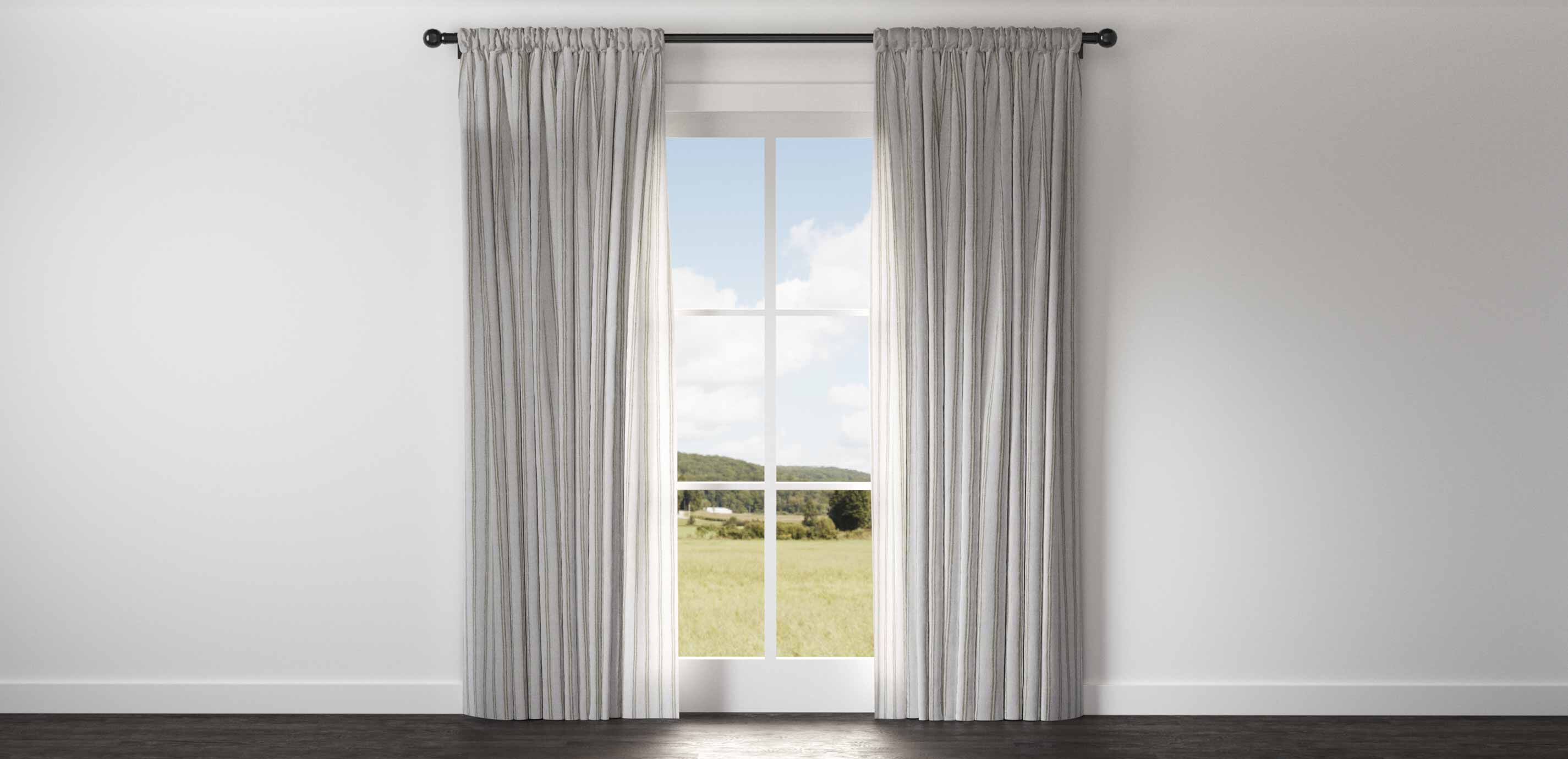 Ticking Stripe Linen Drapery Panel