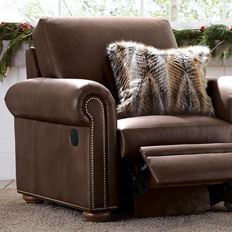 Conor Leather Recliner, Omni/Brown Product Tile Hover Image 837975 L7877