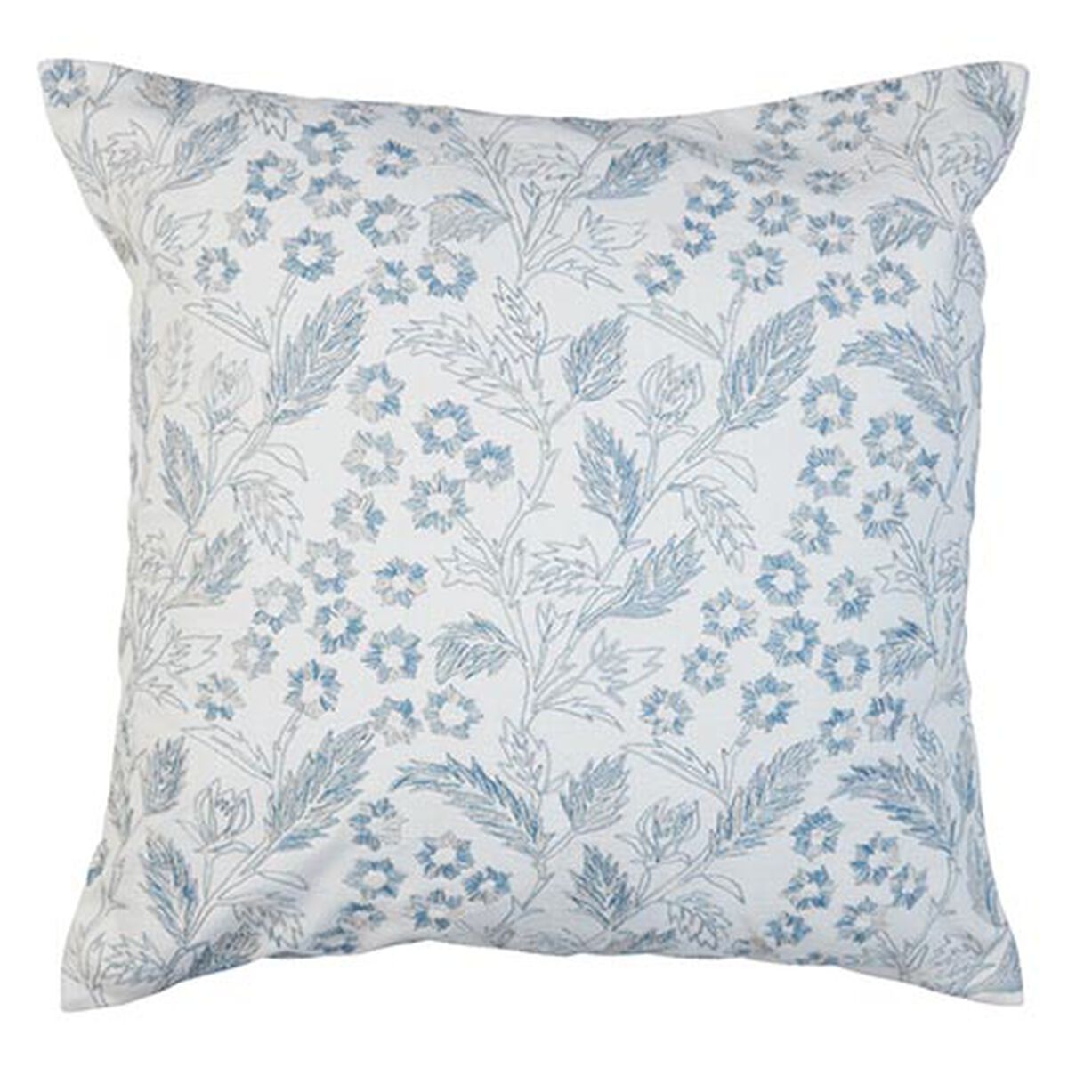 Blue Floral Scribble Pillow