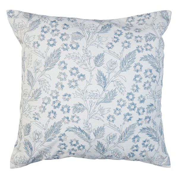 Blue Floral Scribble Pillow