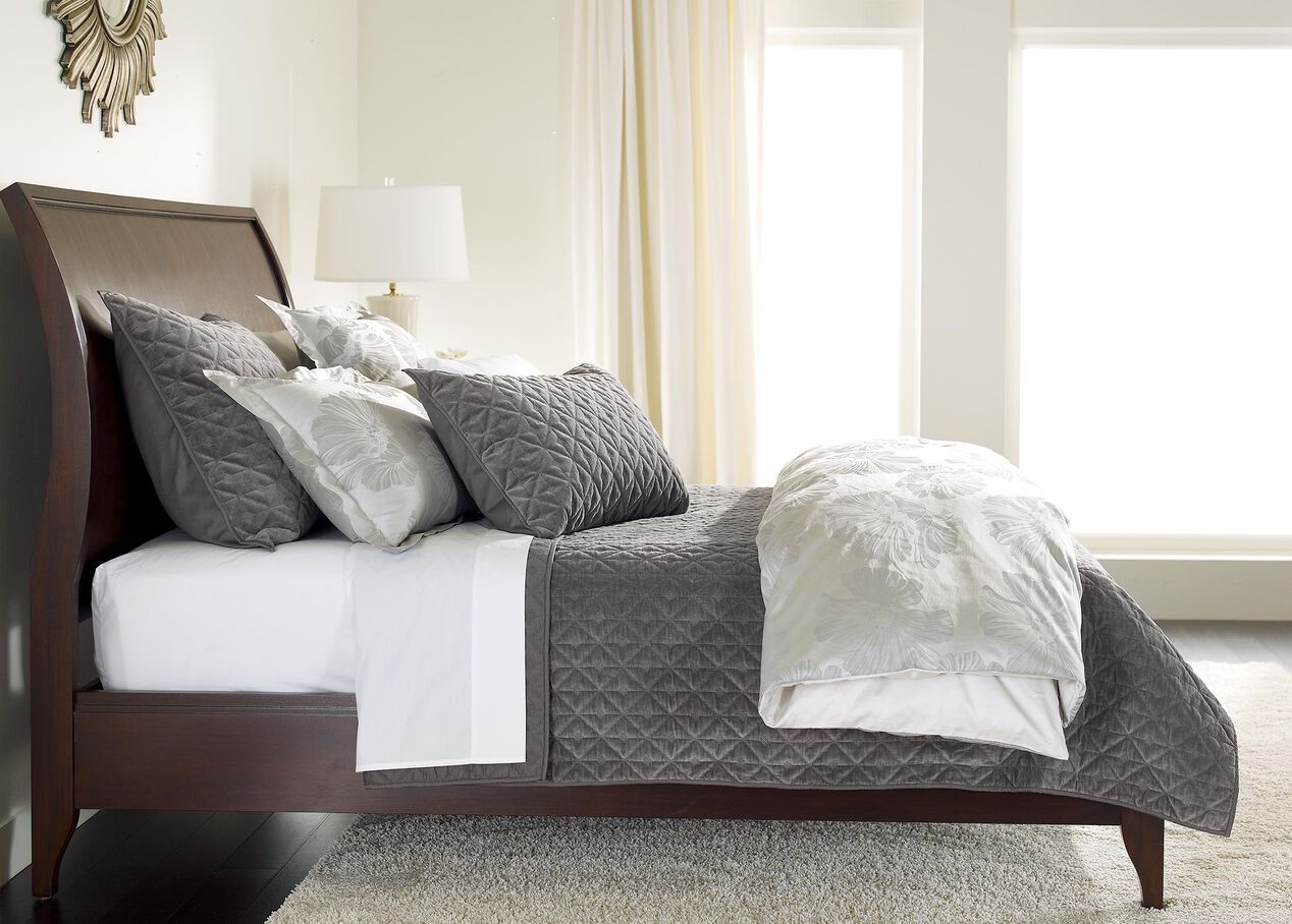 Susana Gray Floral Duvet and Gresham Graphite Coverlet BEDDING