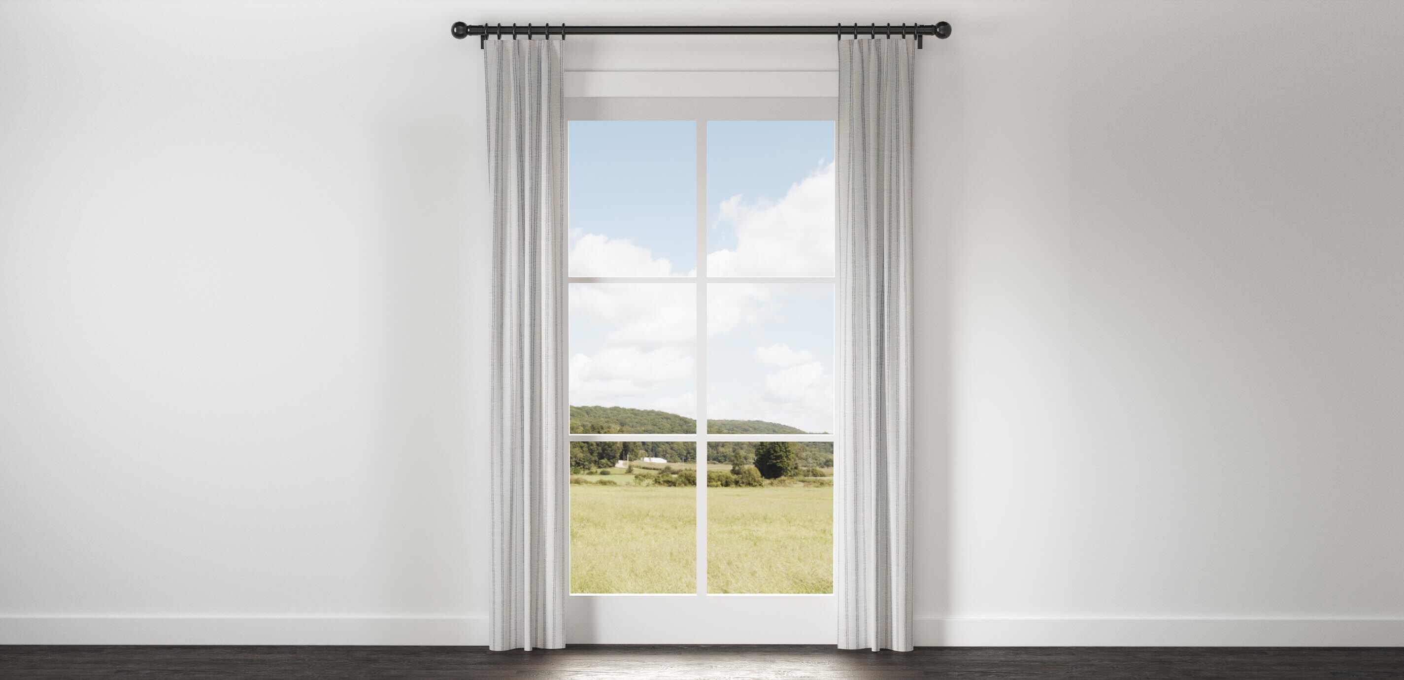 Ticking Stripe Linen Drapery Panel