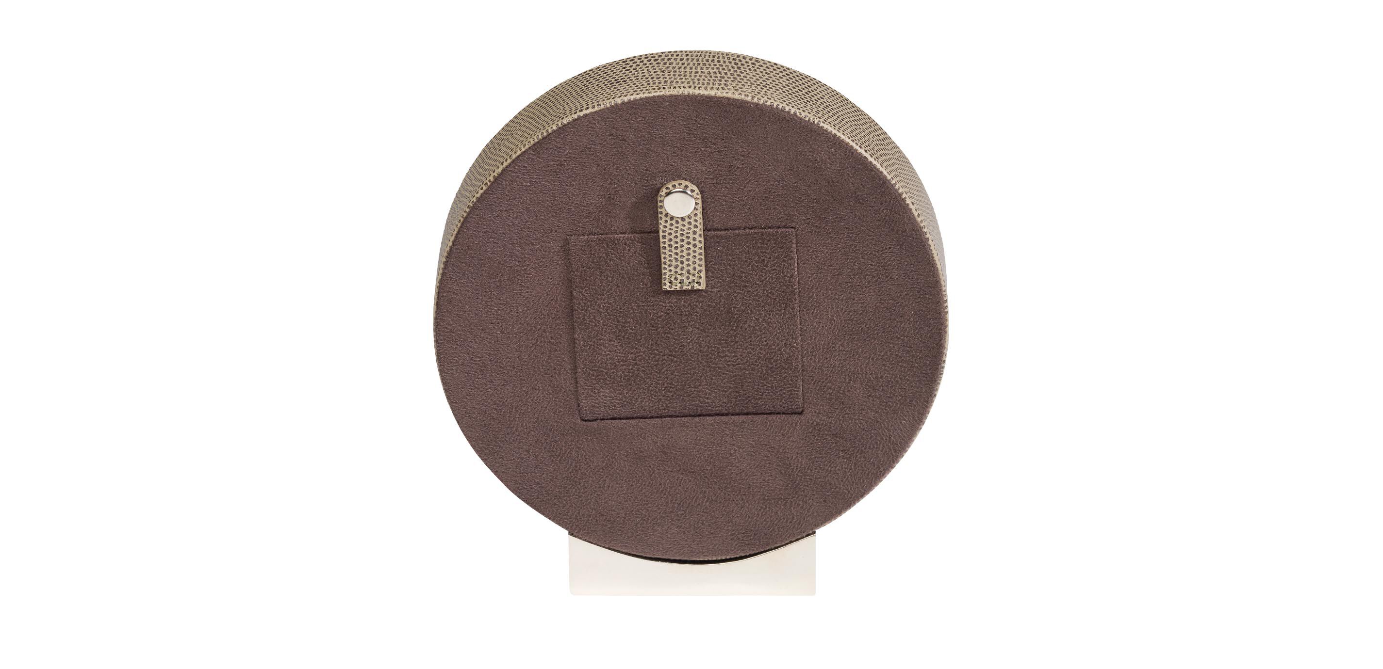 Reptile-Patterned Leather Desk Clock_2