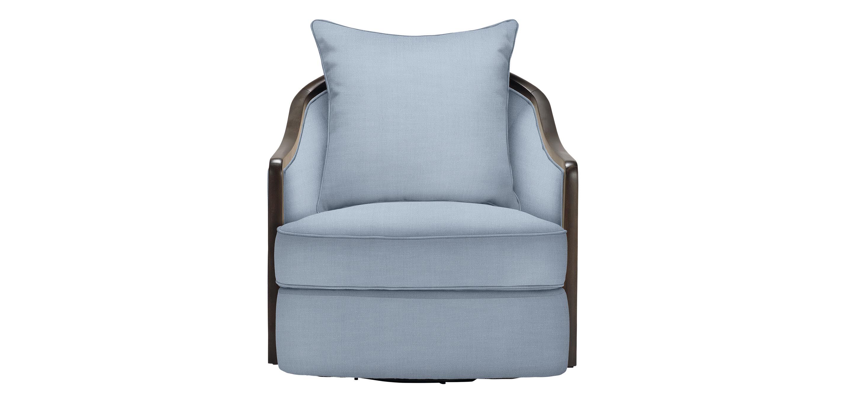 Maeva Wood Frame Swivel Chair: Pick Your Fabric | Ethan Allen