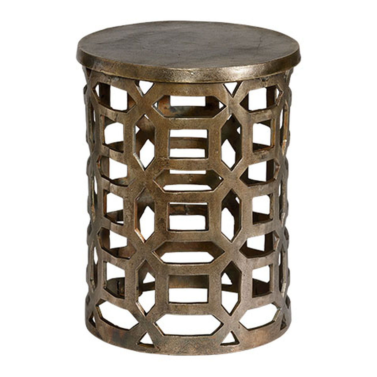 Bennie Pierced Brass Stool