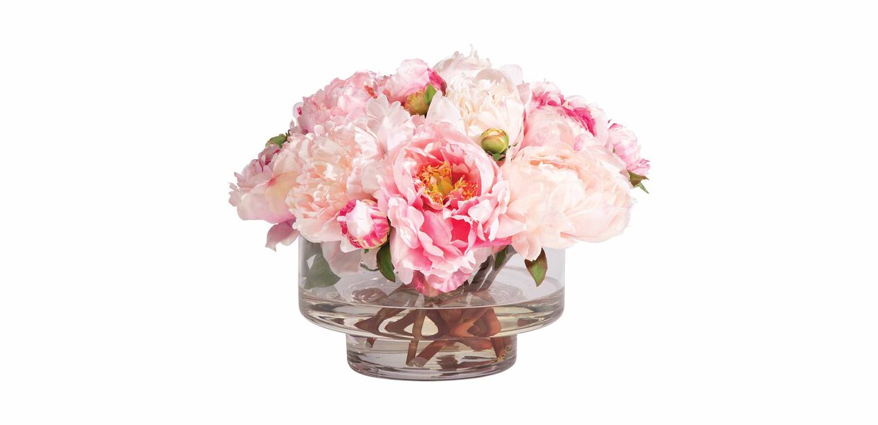 Peonies in Vase Faux Peonies in Vase Ethan Allen
