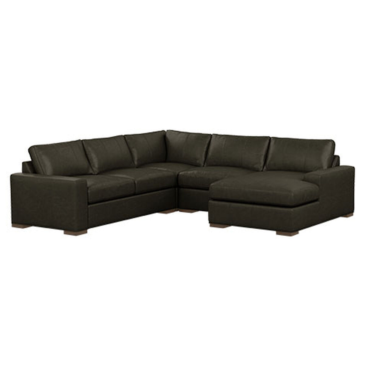 Conway Four-Piece Leather Sectional with Chaise