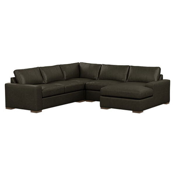 Conway Four-Piece Leather Sectional with Chaise