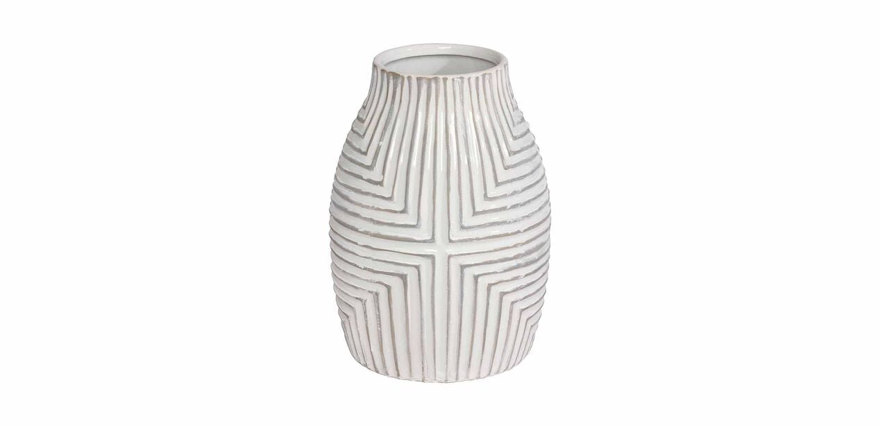 Aztec White Vase| Decorative Accents | Ethan Allen