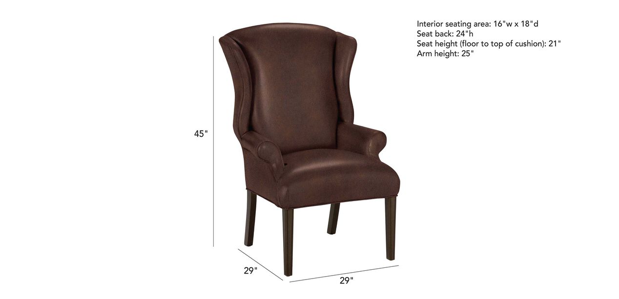 Jayden Leather Host Chair Arm & Host Chairs Ethan Allen