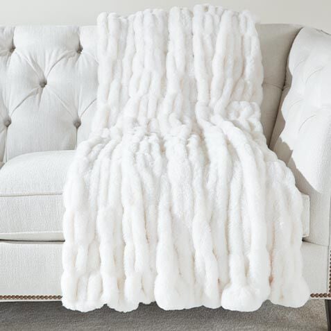 Ruched Faux Fur Throw image 031865MST