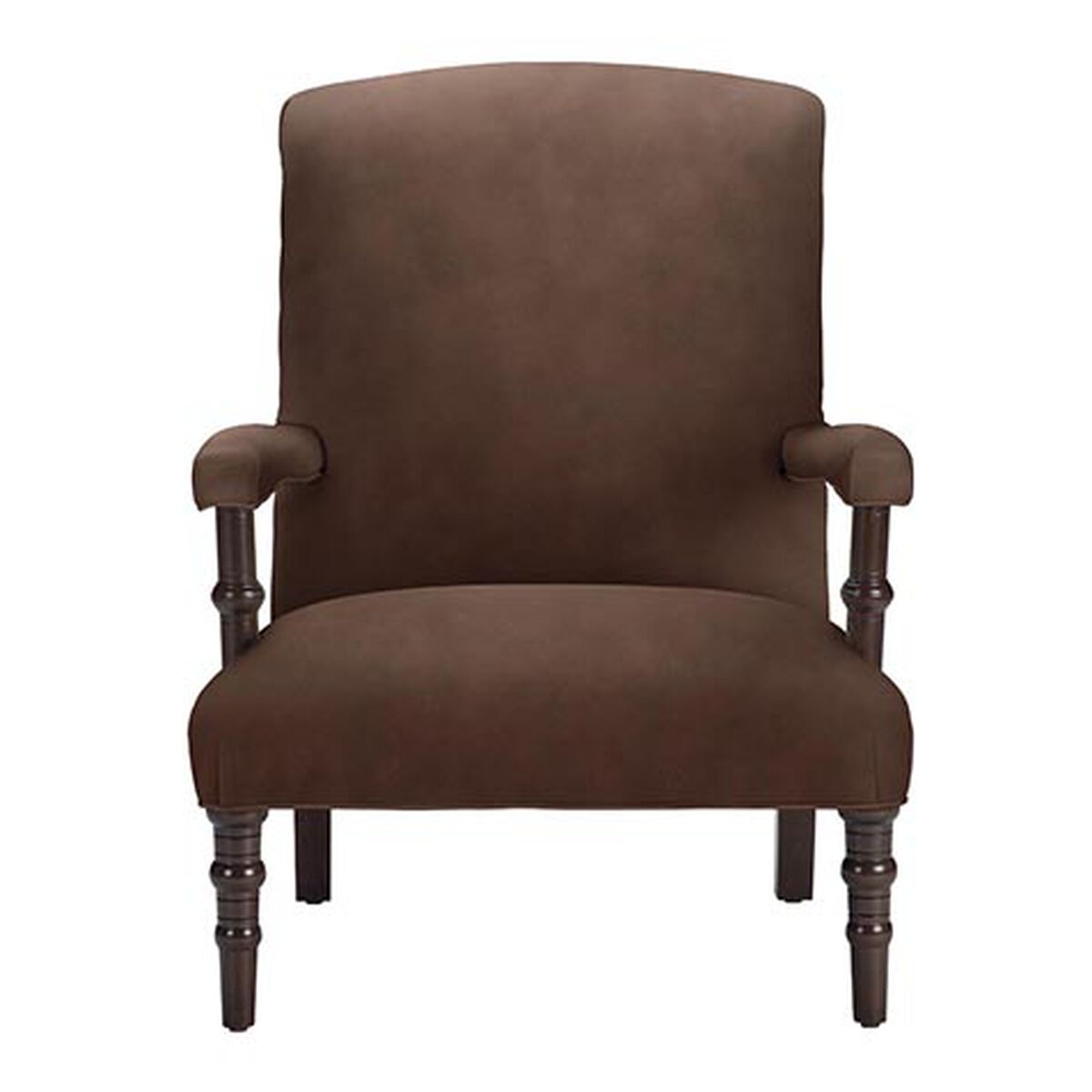 Chamberlain Scroll-Back Leather Accent Chair