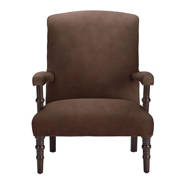 Chamberlain Scroll-Back Leather Accent Chair