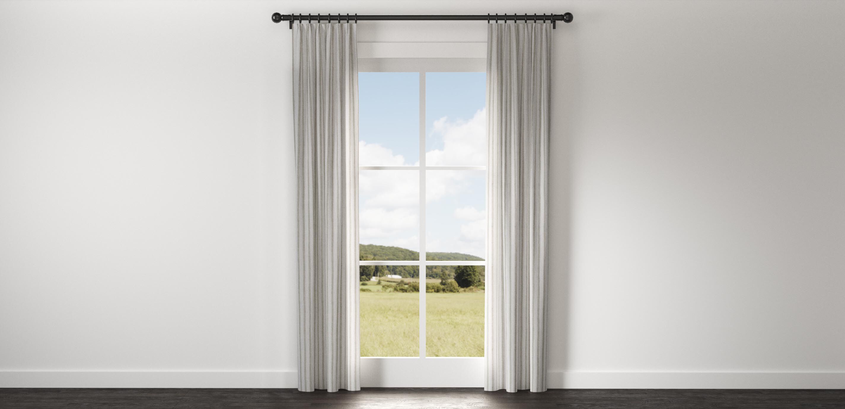 Ticking Stripe Linen Drapery Panel