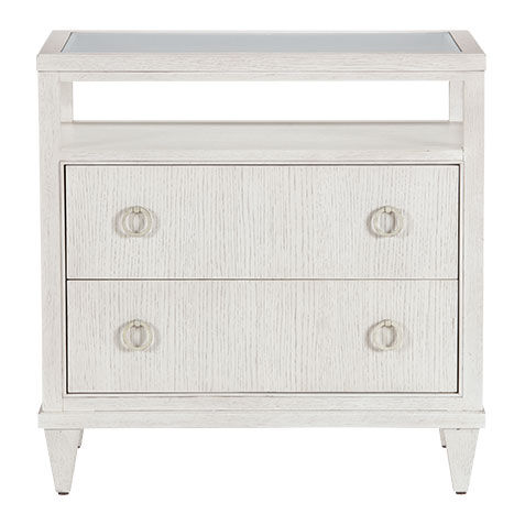 Heston Oak Glass-Top Night Table image