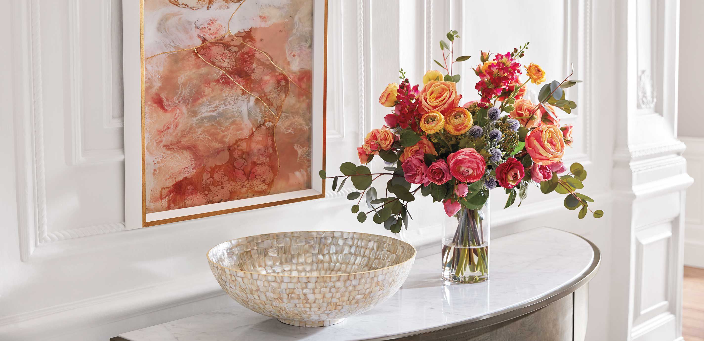 Tall Ranunculus & Roses Mix in Glass_6