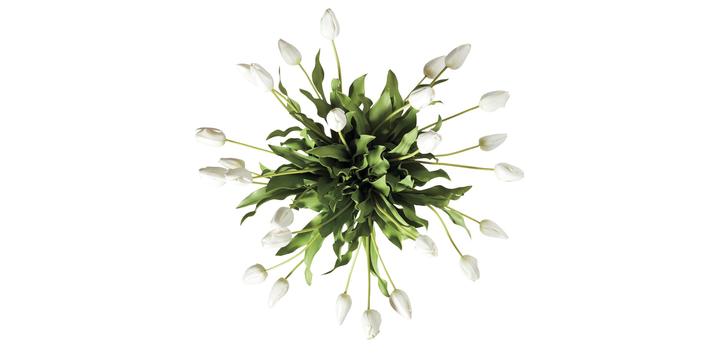 White Tulip Bouquet in Cut-Glass Vase_3