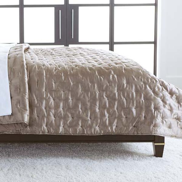 Washed Silk Full/Queen Coverlet, Taupe