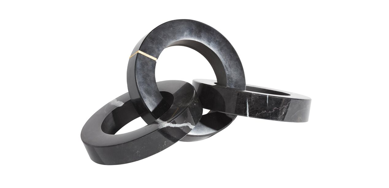 Three Link Decorative Chain Black Marble - Foreside Home & Garden : Target