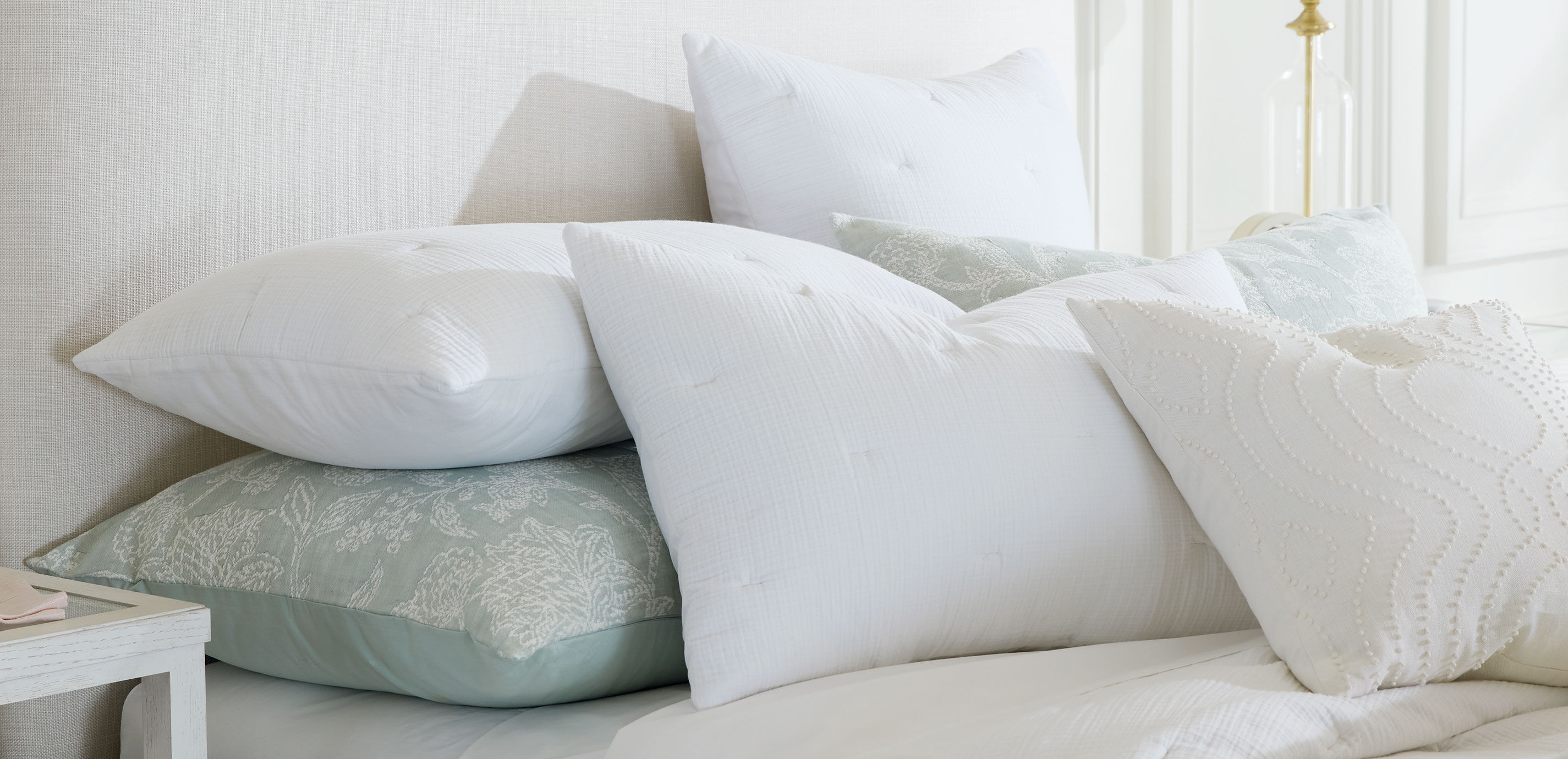 Floral Jacquard Euro Sham, Aqua_2