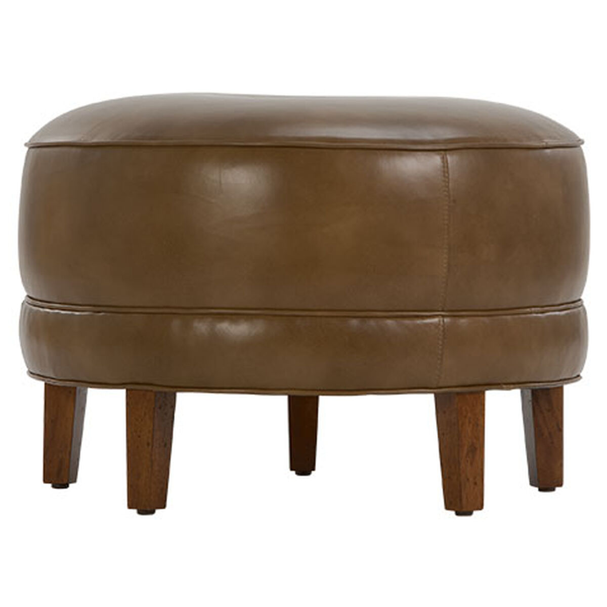 Nassau Round Leather Ottoman