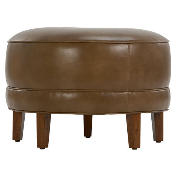 Nassau Round Leather Ottoman