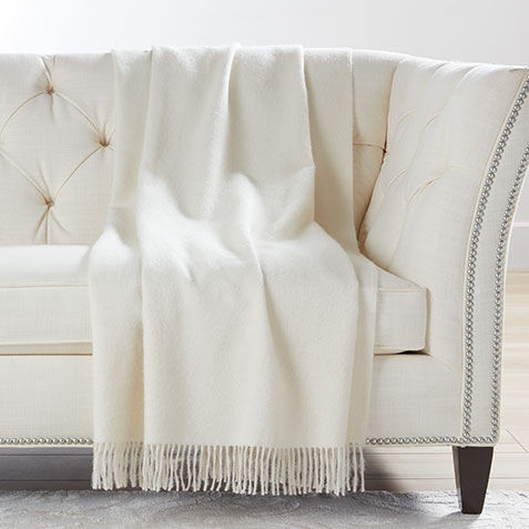 White couch throw