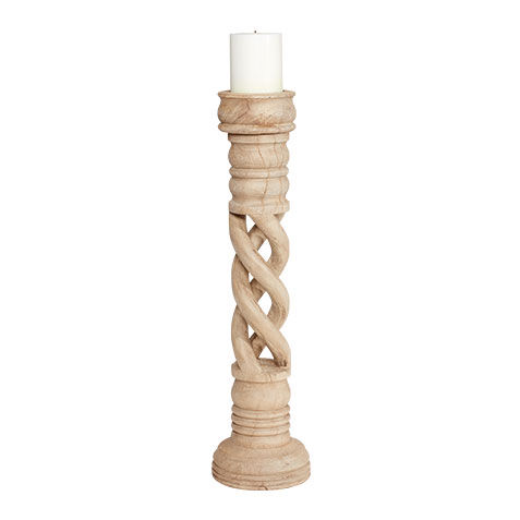 Spiral Wood Candlestick image