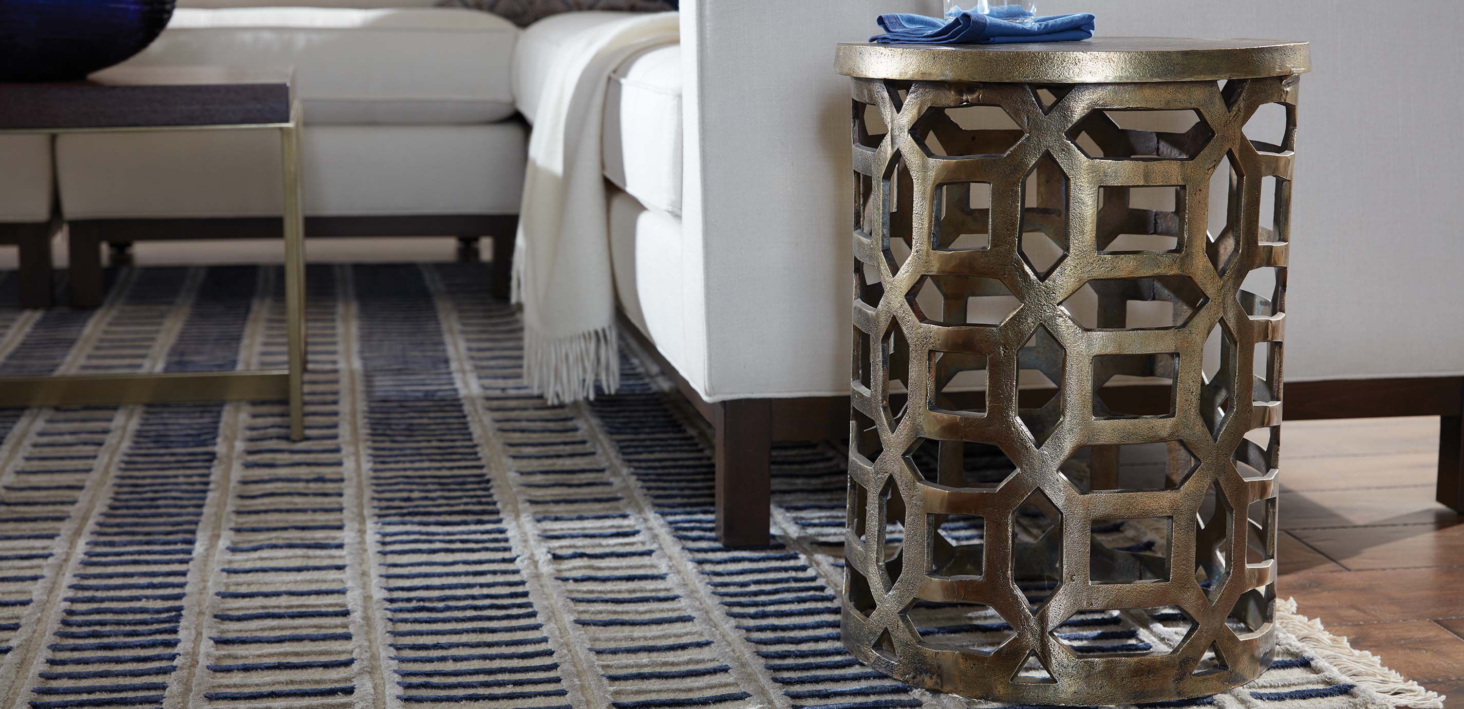 Bennie Pierced Brass Stool_2