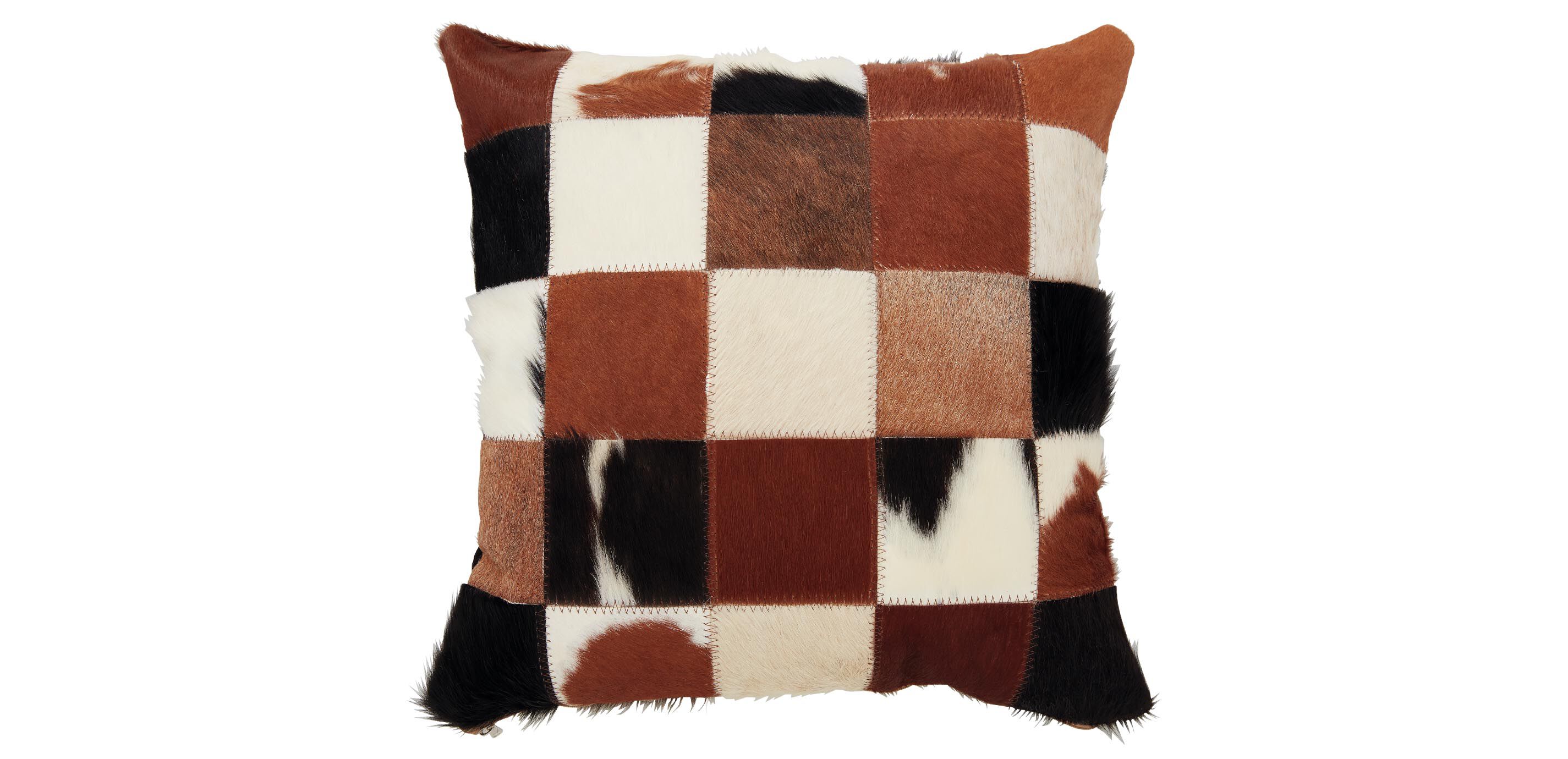 Cowhide Patchwork Pillow