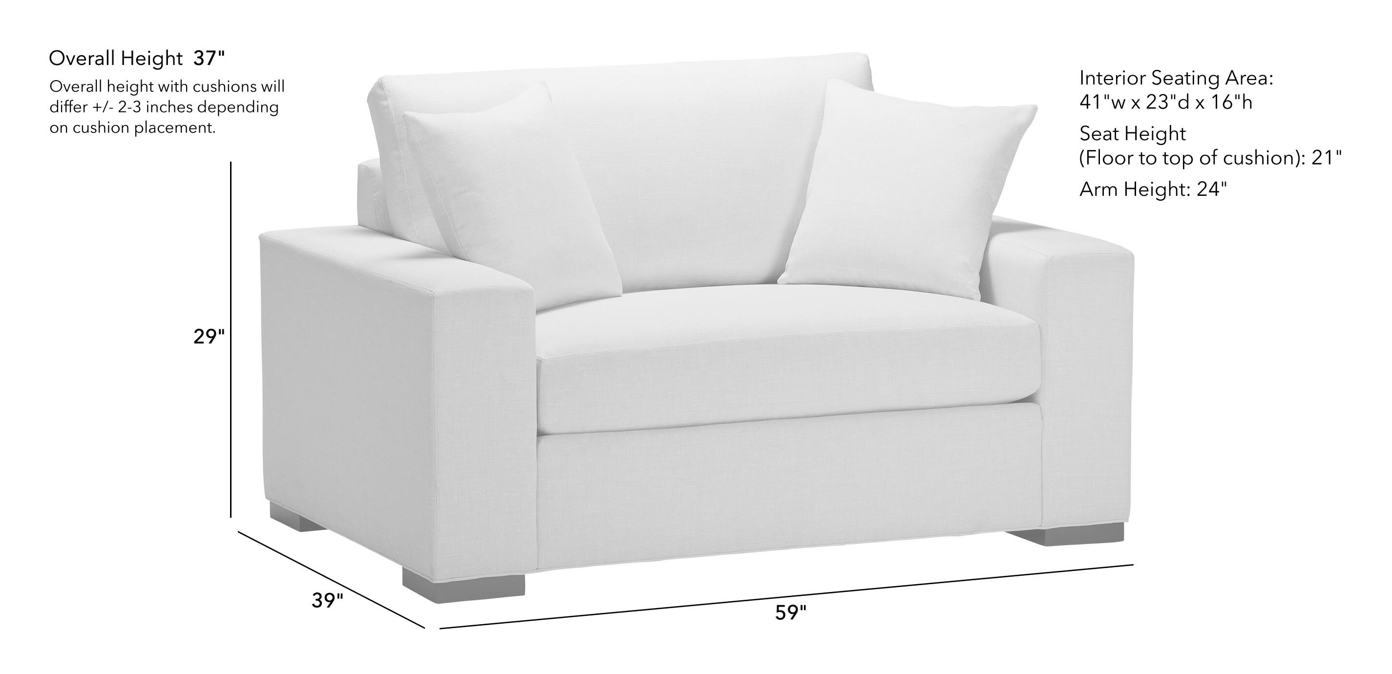 Chair and a half dimensions outlet