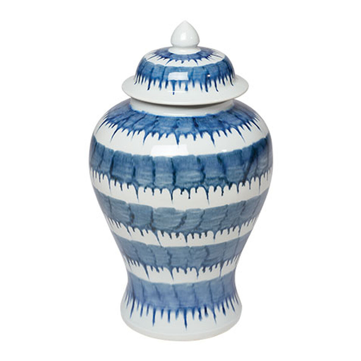 Dark Blue and White Drip Jar