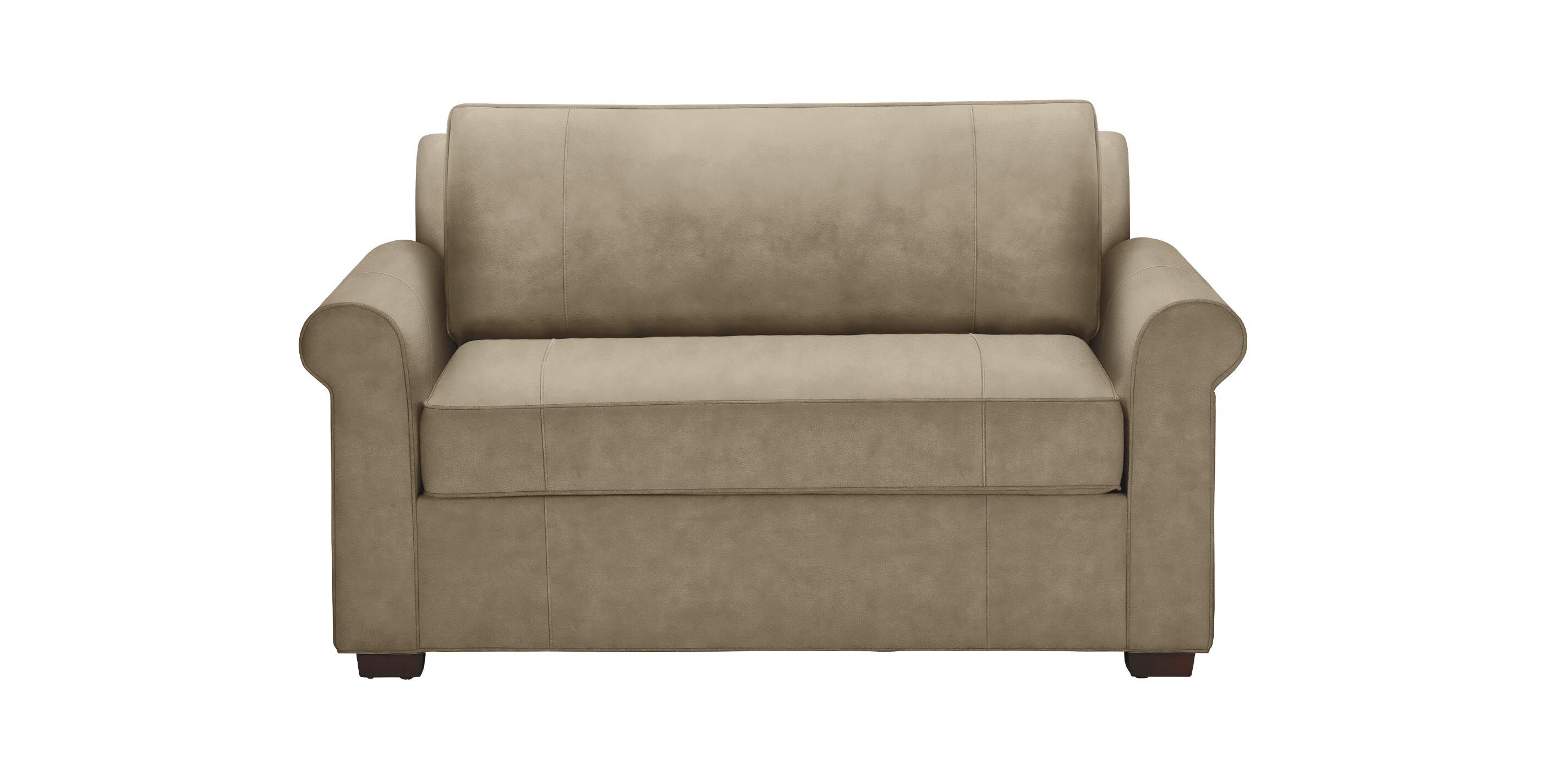 Spencer Leather Roll-Arm Sleeper - Twin by Ethan Allen