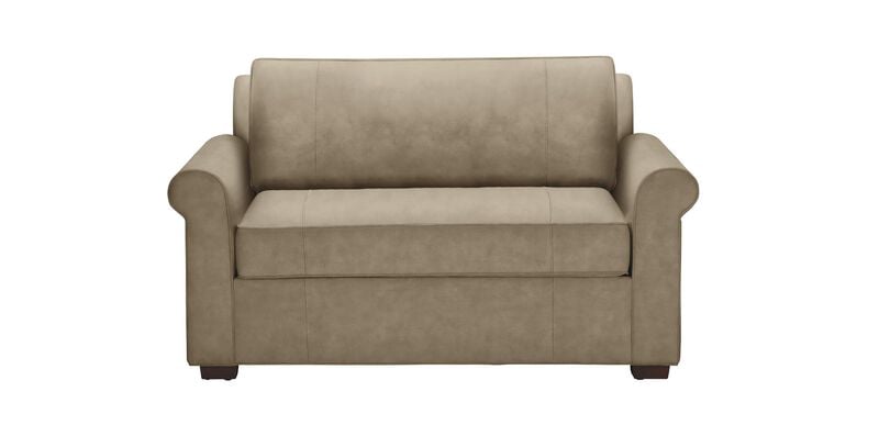 Spencer Leather Roll-Arm Sleeper - Twin by Ethan Allen
