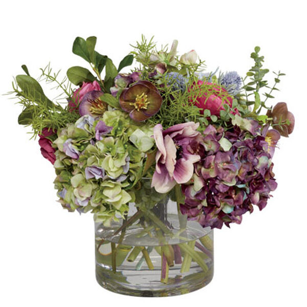 Hydrangea, Hellebore & Poppy Mix in Vase