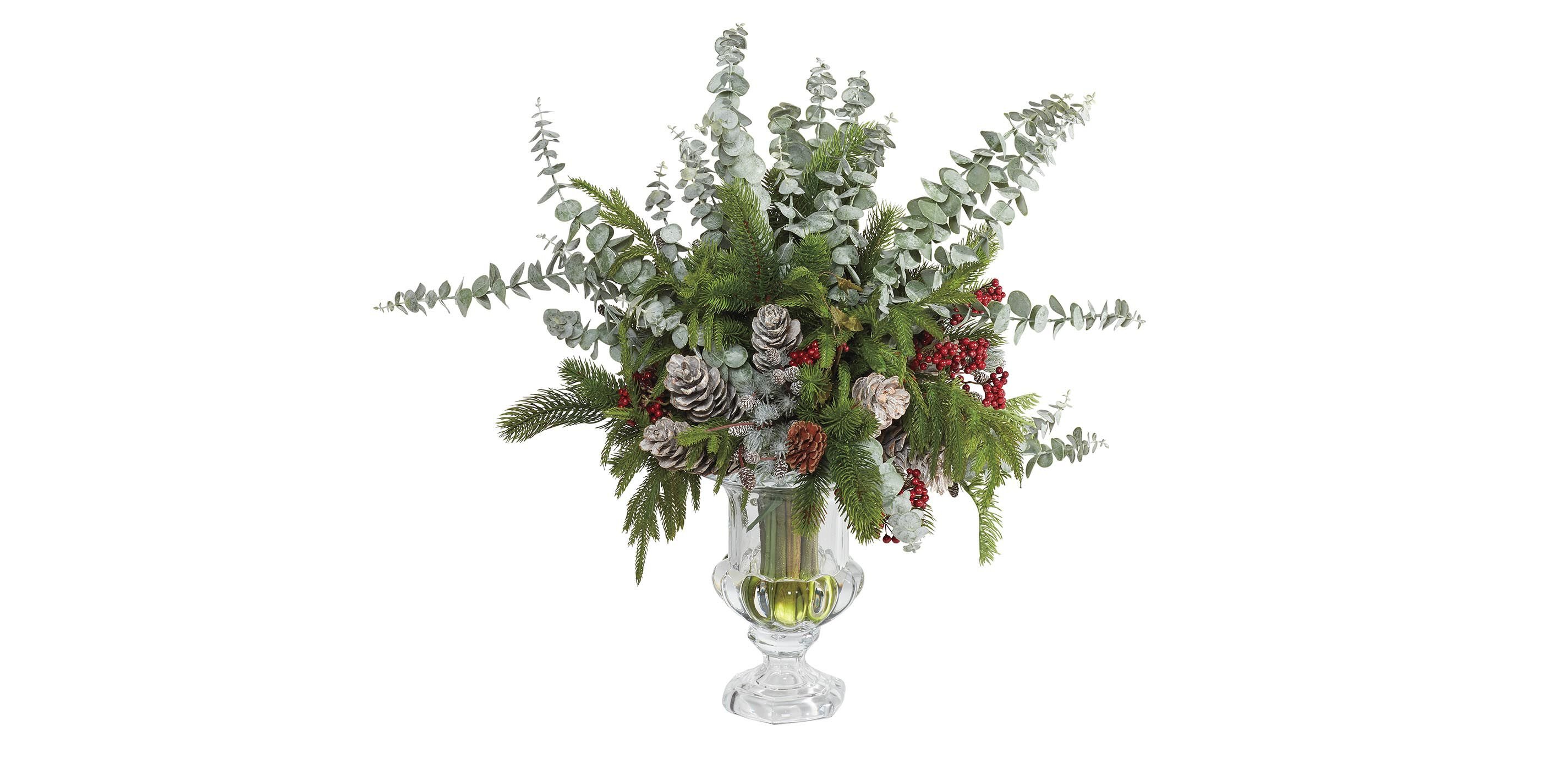 Evergreen & Eucalyptus Holiday Centerpiece_2