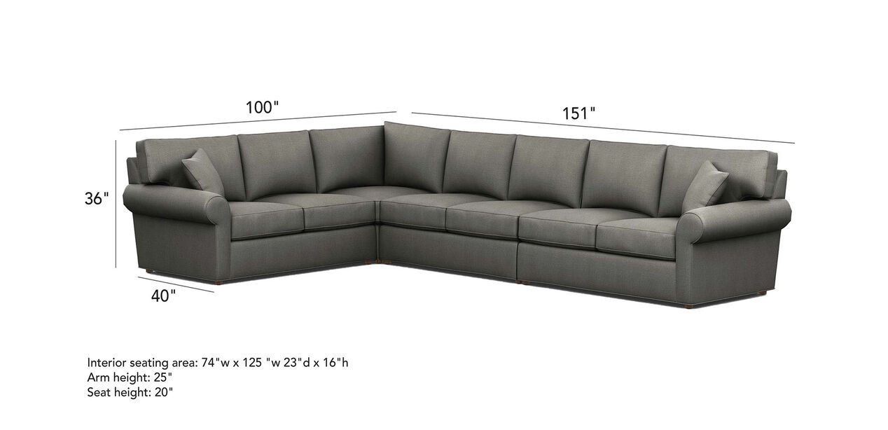 Retreat Large Roll Arm Sectional
