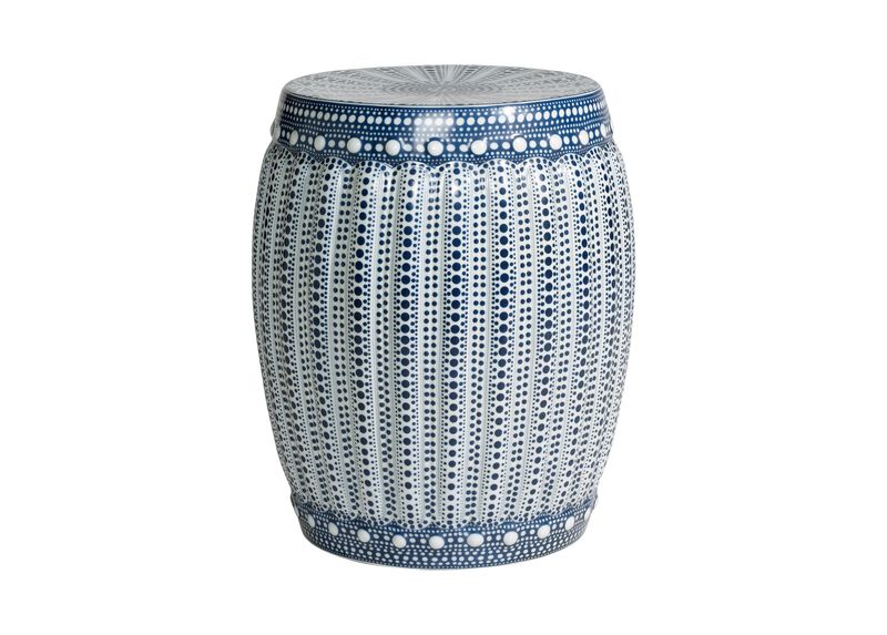 Blue Dotted Garden Seat Accent Tables Ethan Allen