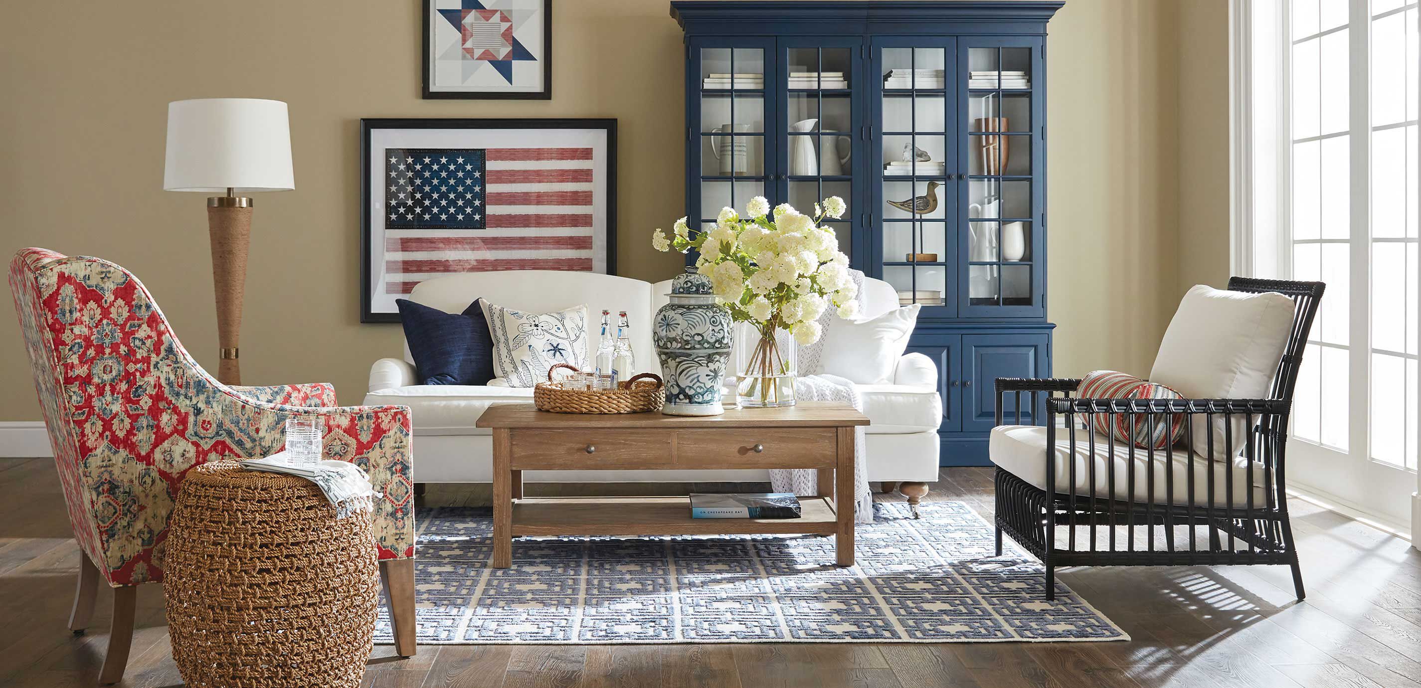 Ethan allen sale rattan chair