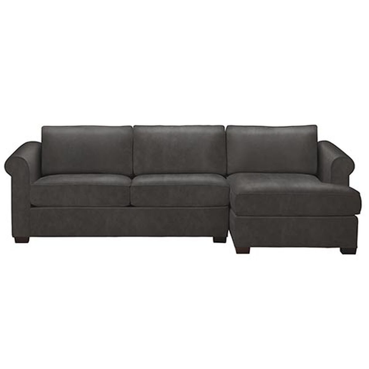 Spencer Roll-Arm Build-Your-Own Leather Sectional, 24"D