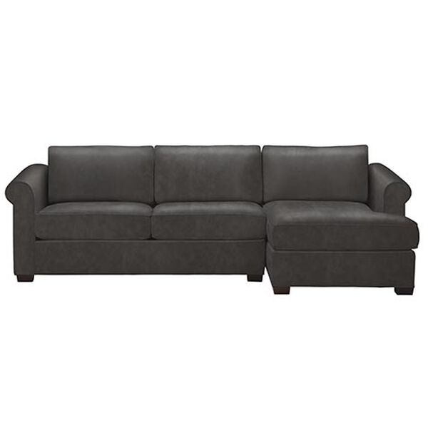 Spencer Roll-Arm Build-Your-Own Leather Sectional, 24"D