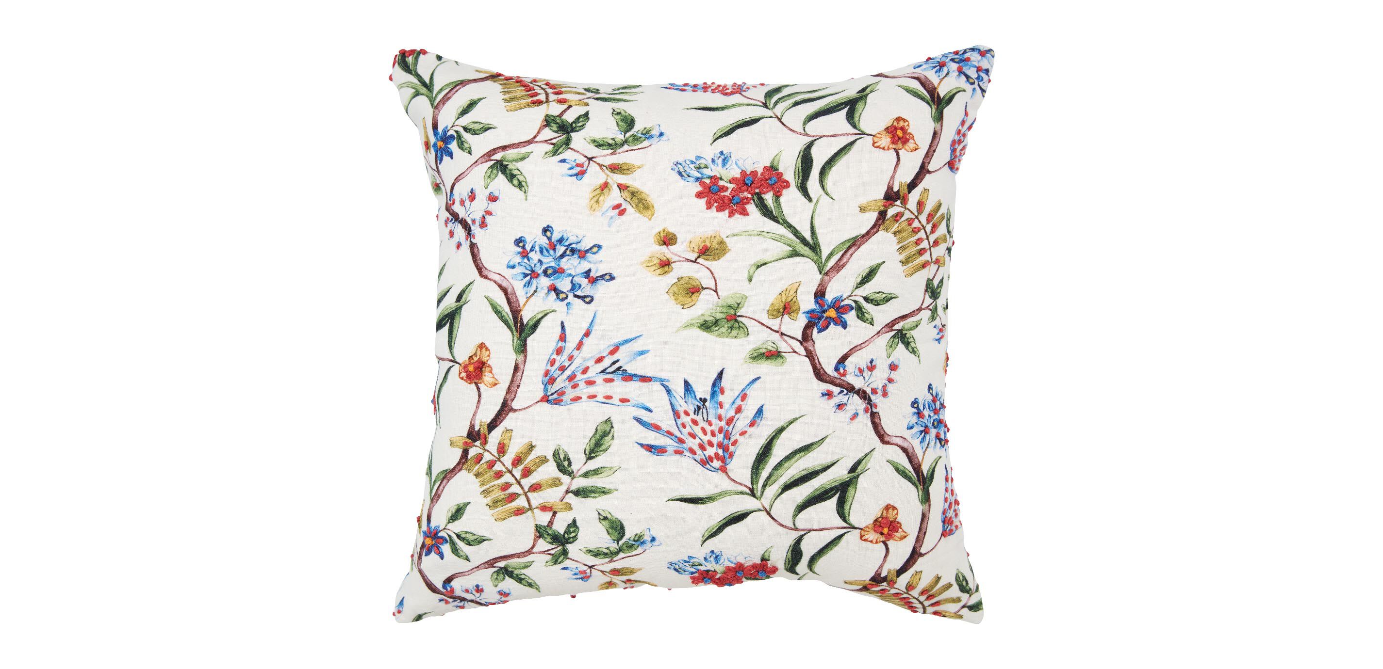 Multi Floral Print Knotted Pillow